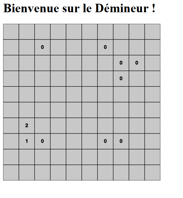 Photo du jeu du démineur